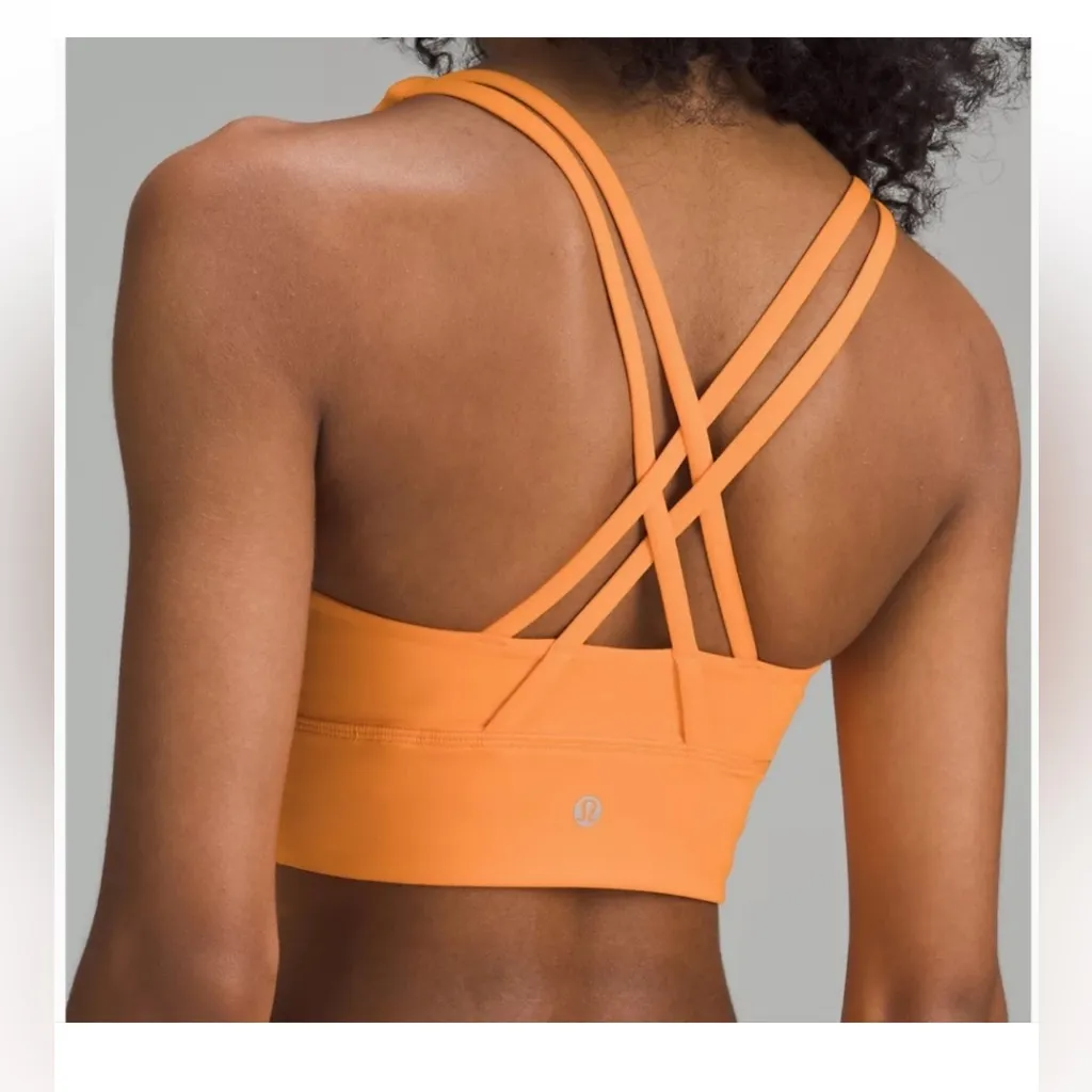 LULULEMON Energy™ High-Neck Longline Bra *Zip mango dream orange Size 14 - Image 9