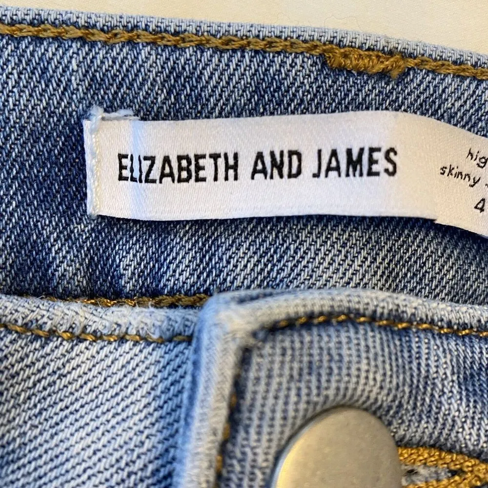 Elizabeth and James Light Wash High-Rise Skinny Ankle Jeans Womens Size 4 27 - Image 5