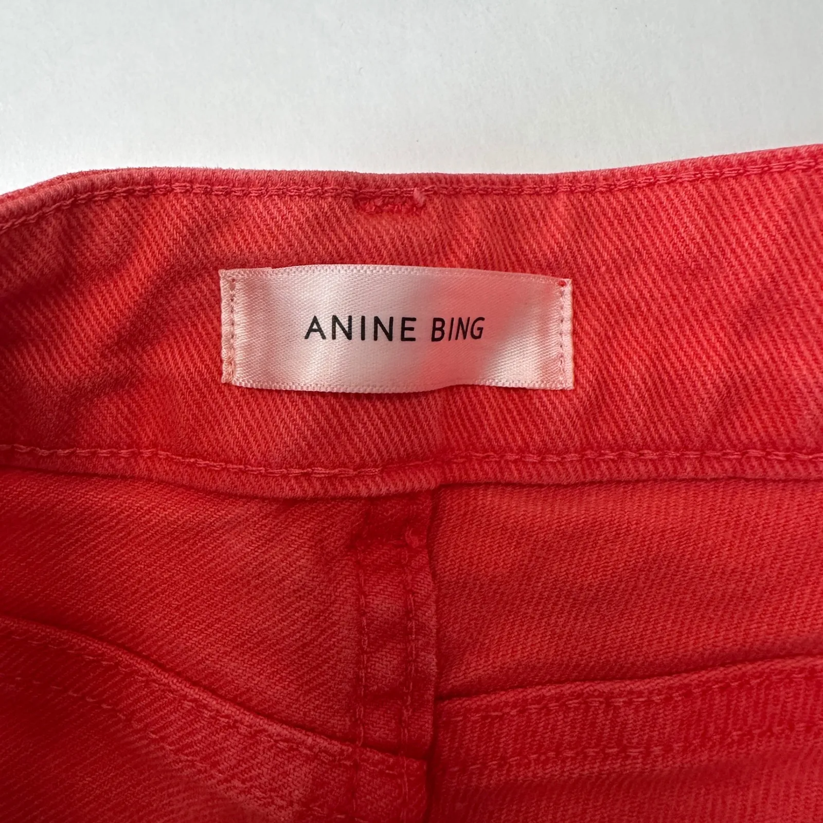 Anine Bing Denim Jeans Button Fly High Rise Orange Peach Women's Size 28 - Image 8