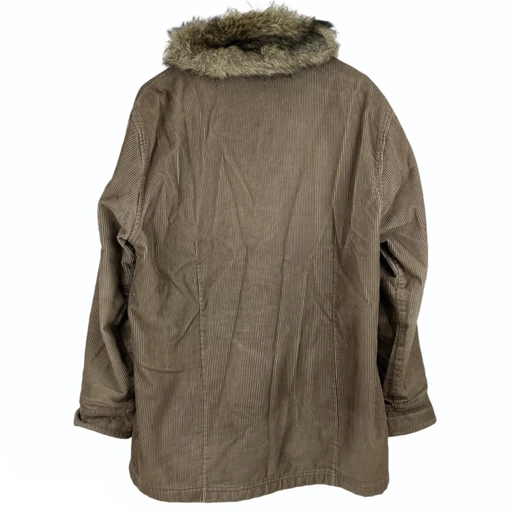 Woolrich Corduroy Faux Fur Collar Jacket Coat - Image 2