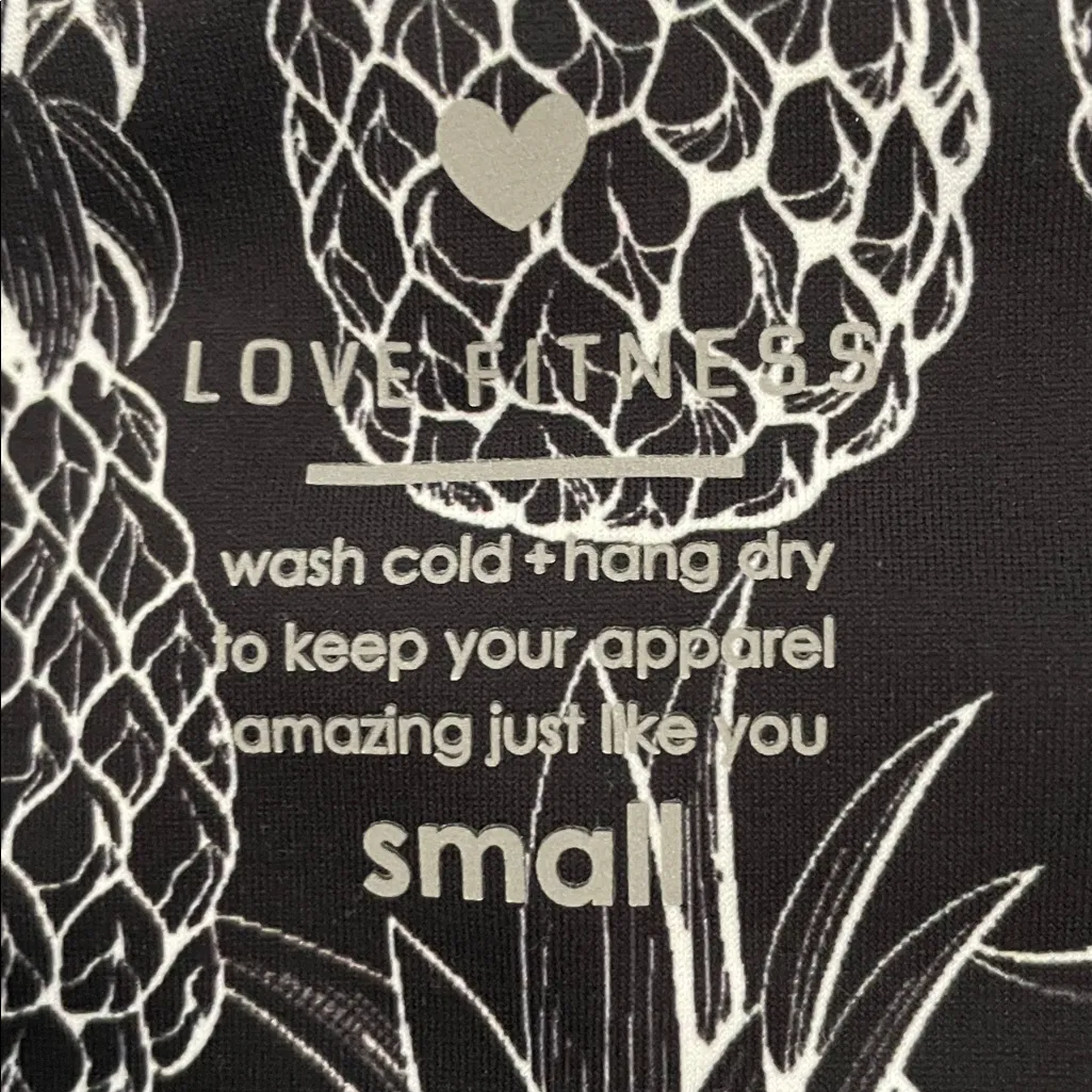 Love Fitness Pineapple Leggings size Small Black - Image 7