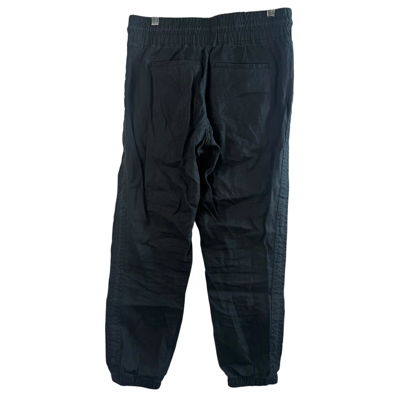 Athleta Cabo Linen Jogger Pants Black‎ Sz 4 Drawstring Lightweight Boho READ - Image 2