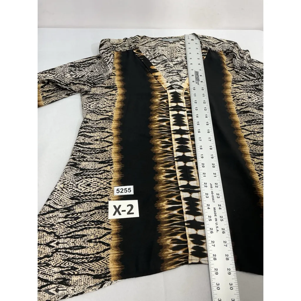 Womans Ny Collection Long Sleeve Pullover Over Size Blouse Animal Print XL - Image 4