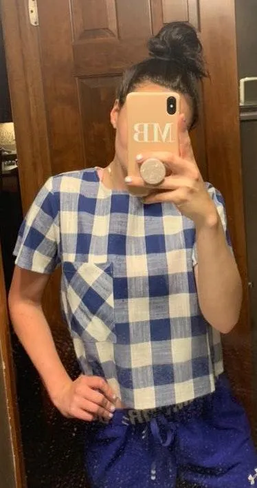 VICI Blue And White Checkered Top - Image 2