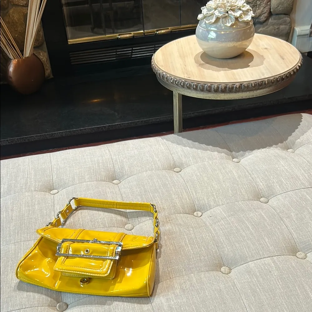 Chinese Laundry Yellow Patent Leather Shoulder Bag - Image 2