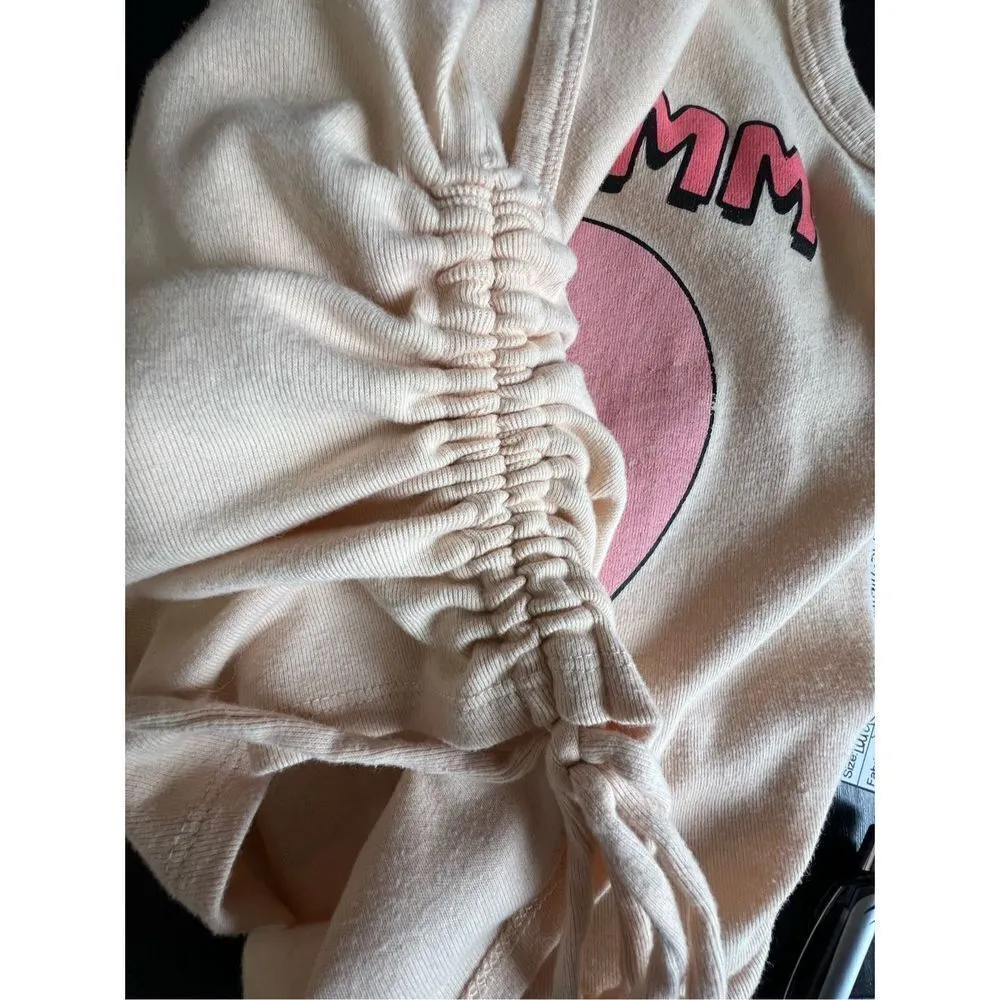 The Flintstones One Shoulder Ruched Tank With Bamm Bamm and Pebbles Pink Size L - Image 3