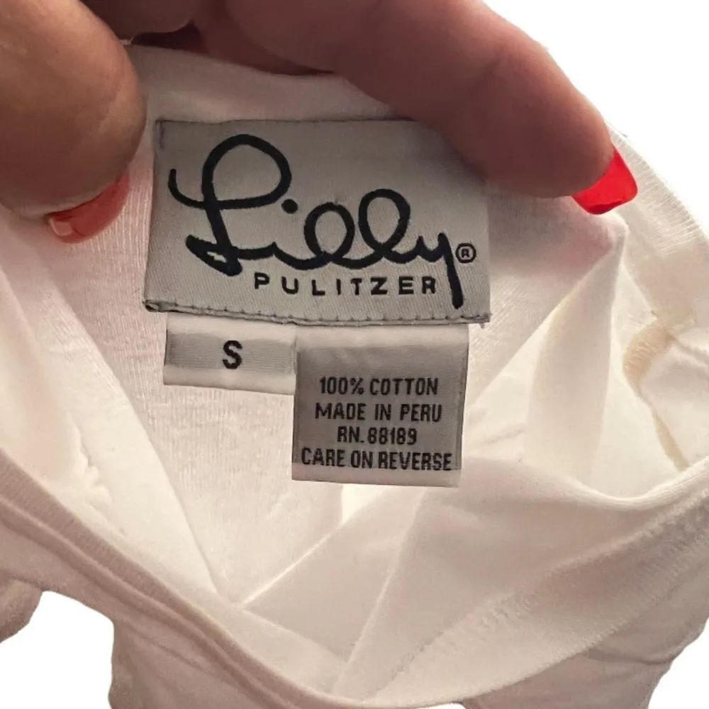 Lilly Pulitzer White Cotton‎ T-Shirt - Image 3