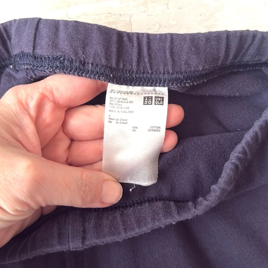 Uniqlo S/M Womens Navy Blue Leggings Waist Size 26/27 Pants Size Small - Image 2