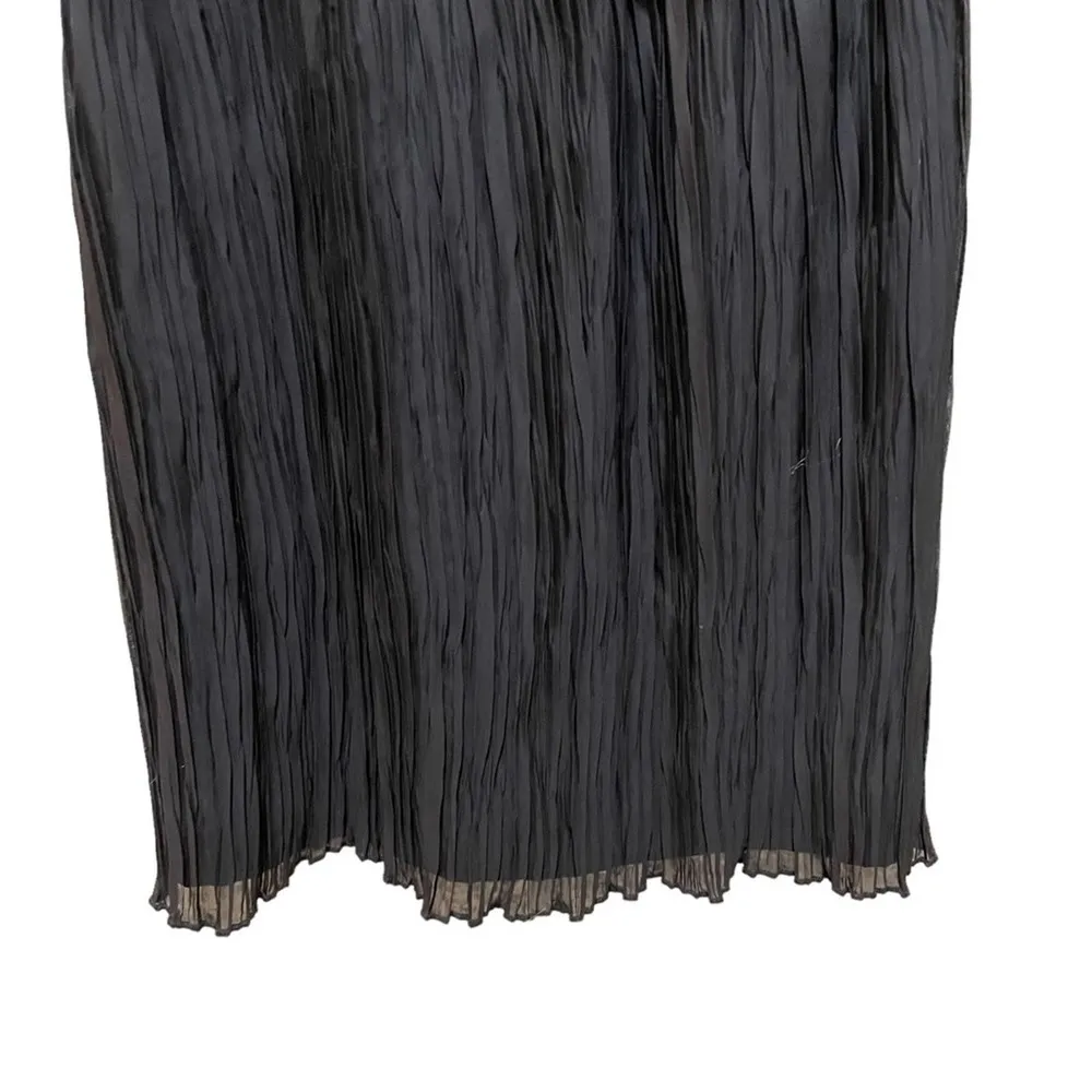 Drew Vegan Faux Leather pleated Lined Dress Black Size 2 - Image 2