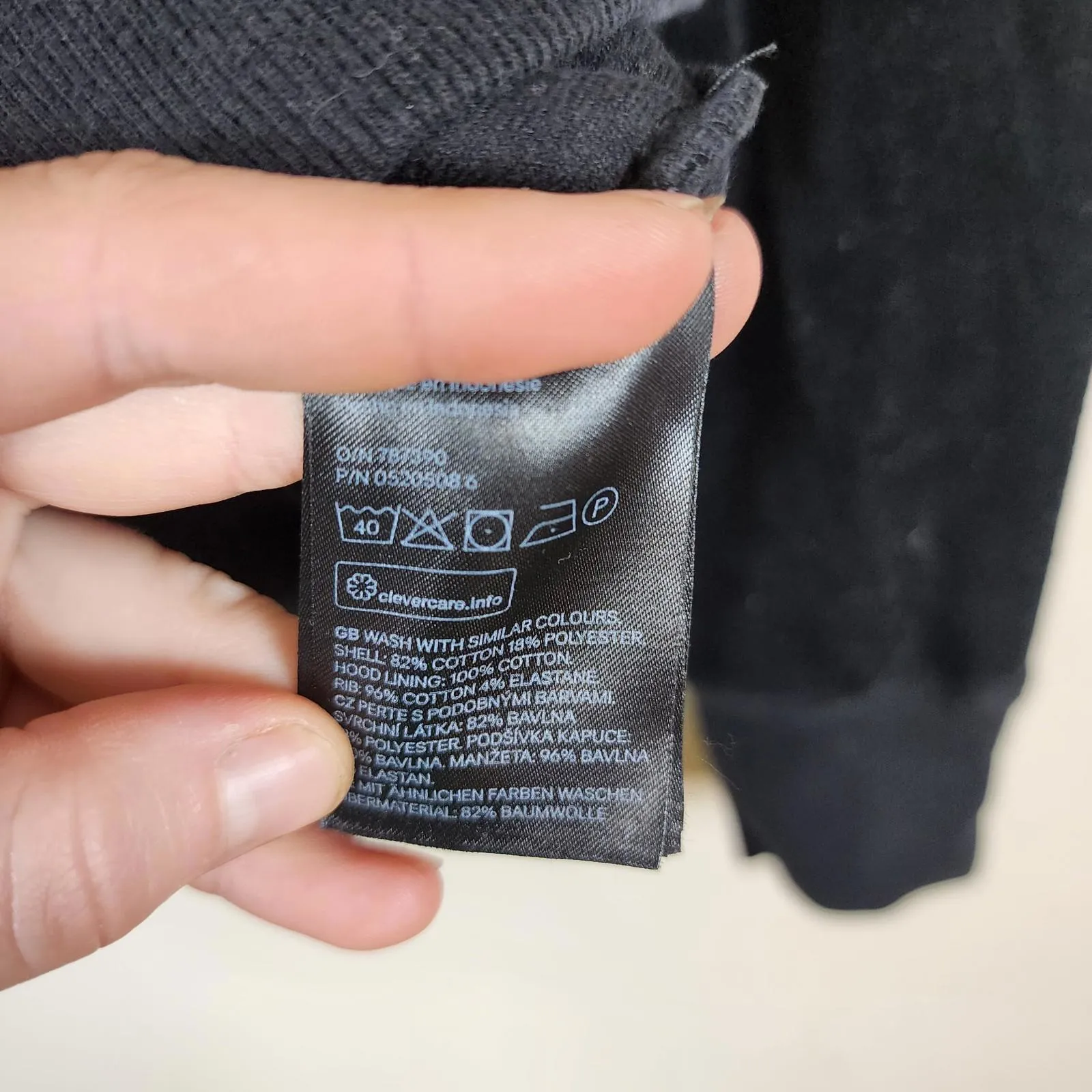 H&M LOGG Black Velvet Long Sleeve Hooded Women's XS Goth Retro Grunge Emo Cozy - Image 6