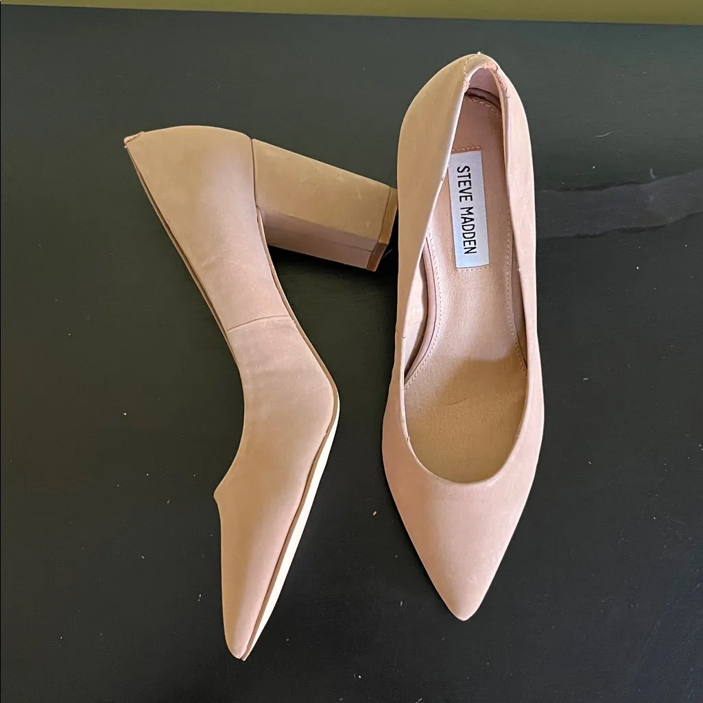 Steve Madden Arya Elegant Nude Block Heels - Image 9