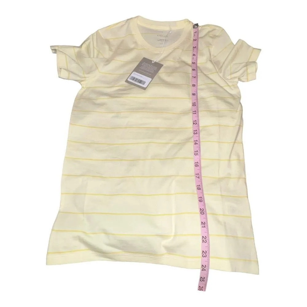 Everlane The Organic Cotton Crew Neck T Shirt Yellow Stripe Women Size Small New - Image 6