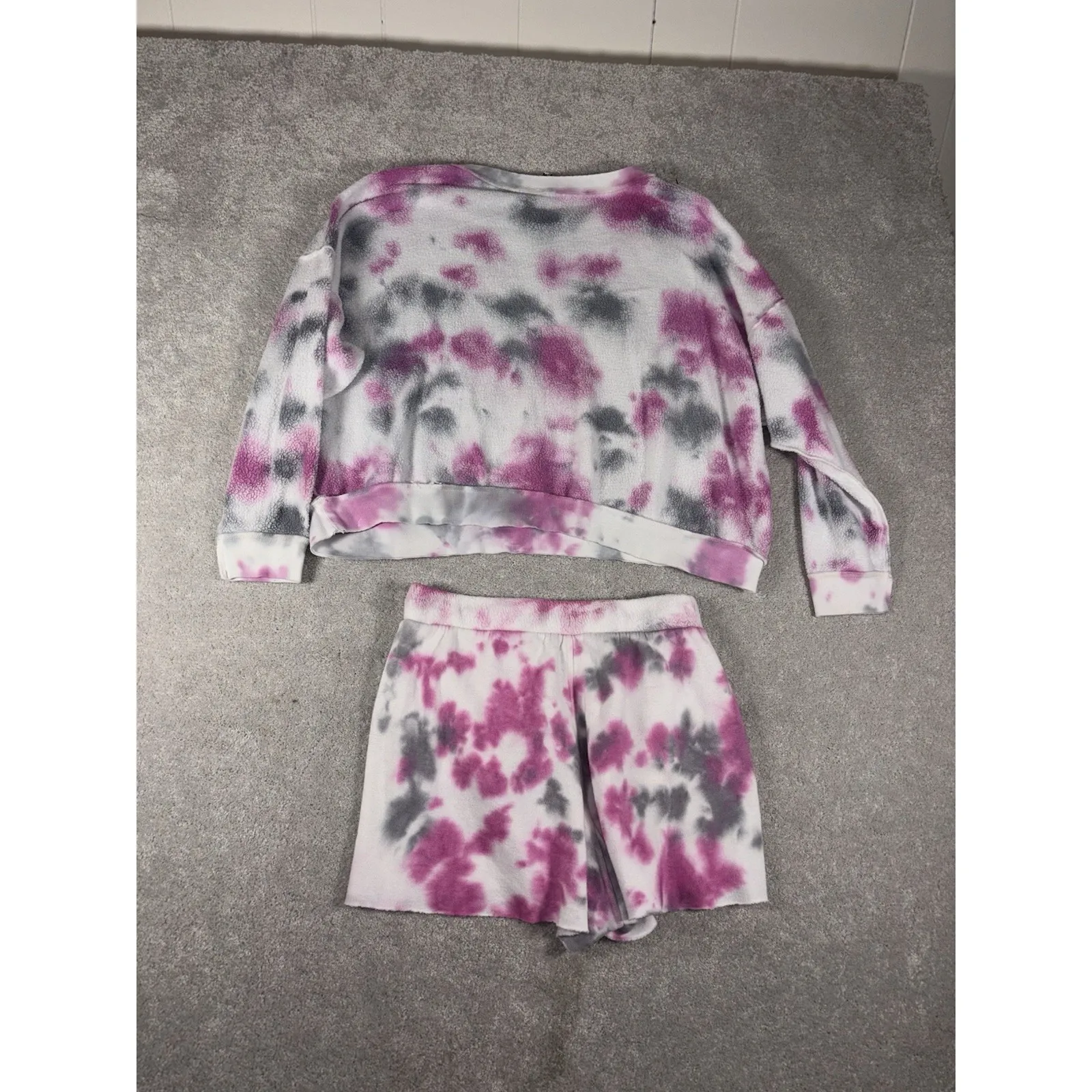 Free People Kelly Tie Dye Sweatshirt Shorts Set Xs Shirt Med Shorts Oversized - Image 11