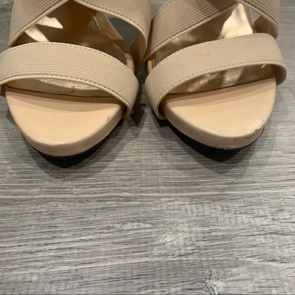 Steve Madden Strappy Denah Heels Size 7.5 Beige Nude High Heels - Image 3