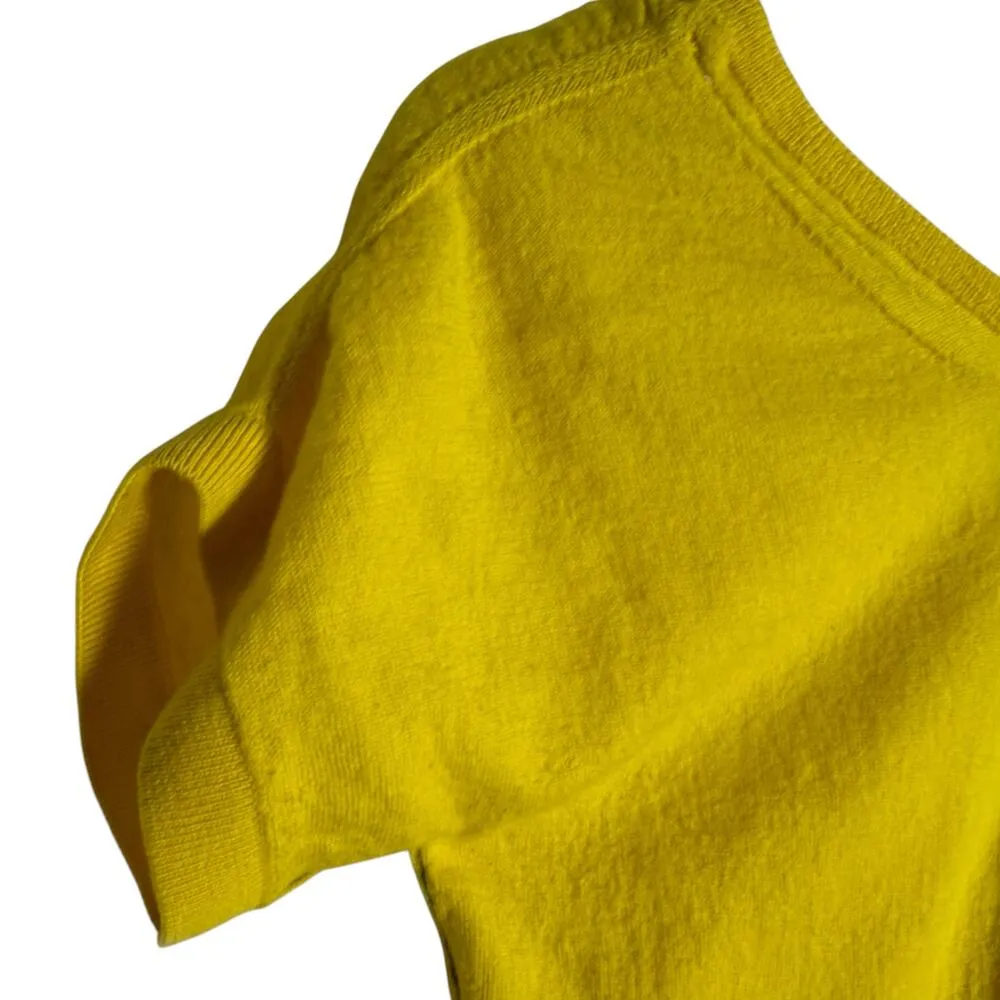 Zadig & Voltaire Yellow Merino Wool Short Sleeve Scoop Neck Knit Sweater Top XS - Image 2