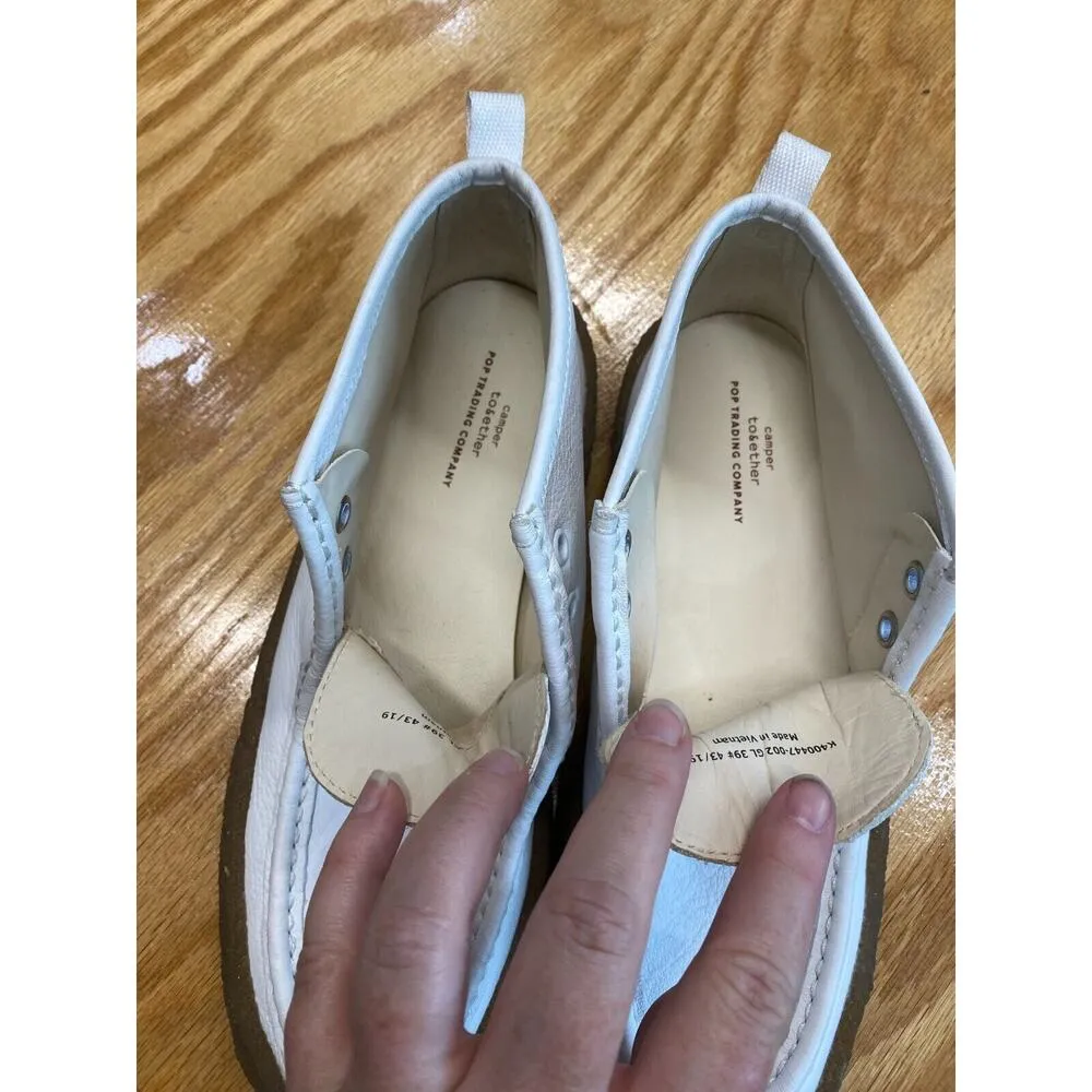 Camper POP Ankle Boots Women's 8 White Brown Leather Lace Up Comfort S11 - Image 4