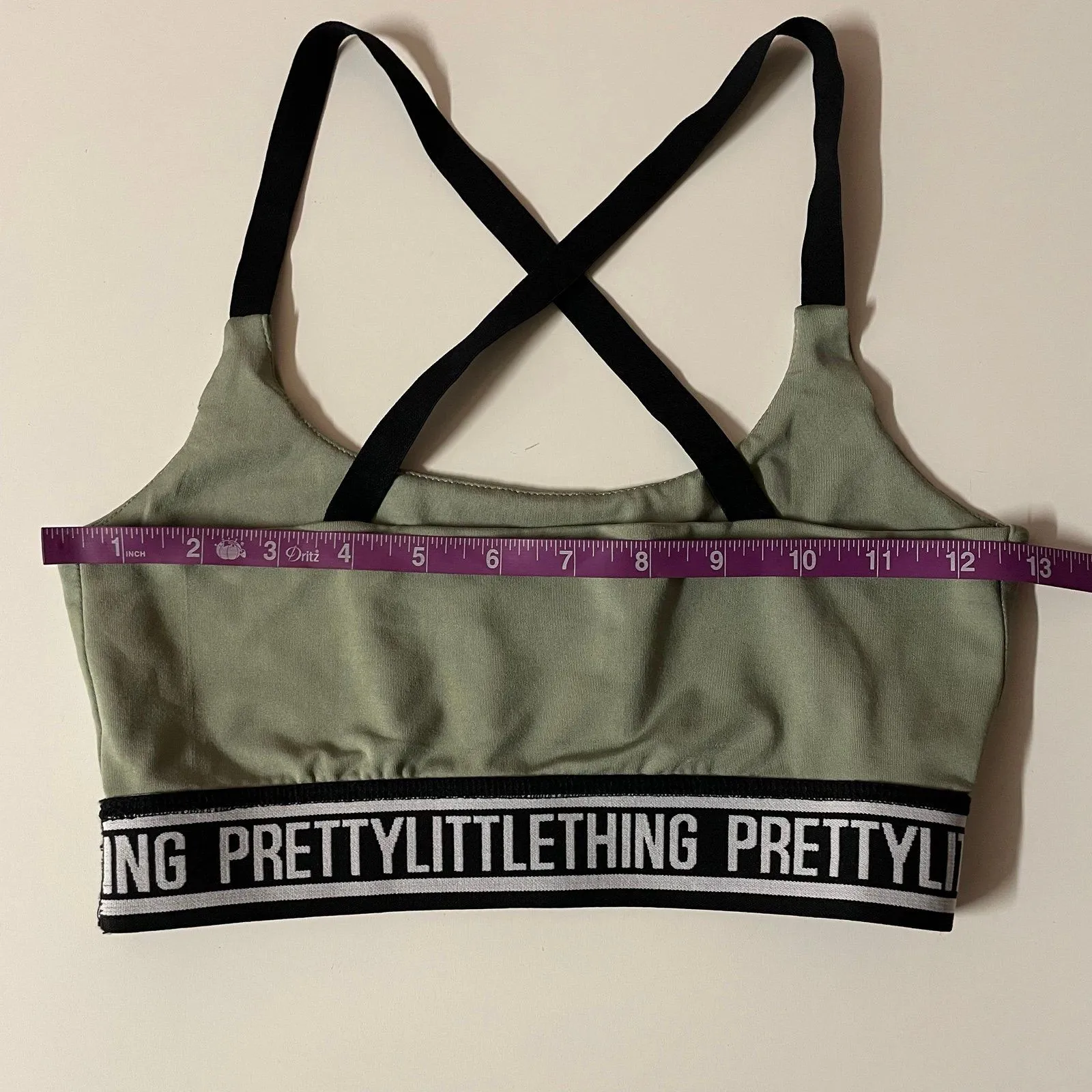 Pretty Little Thing Light Green & Black X-Back Sports Bra  Size 2 GUC - Image 6