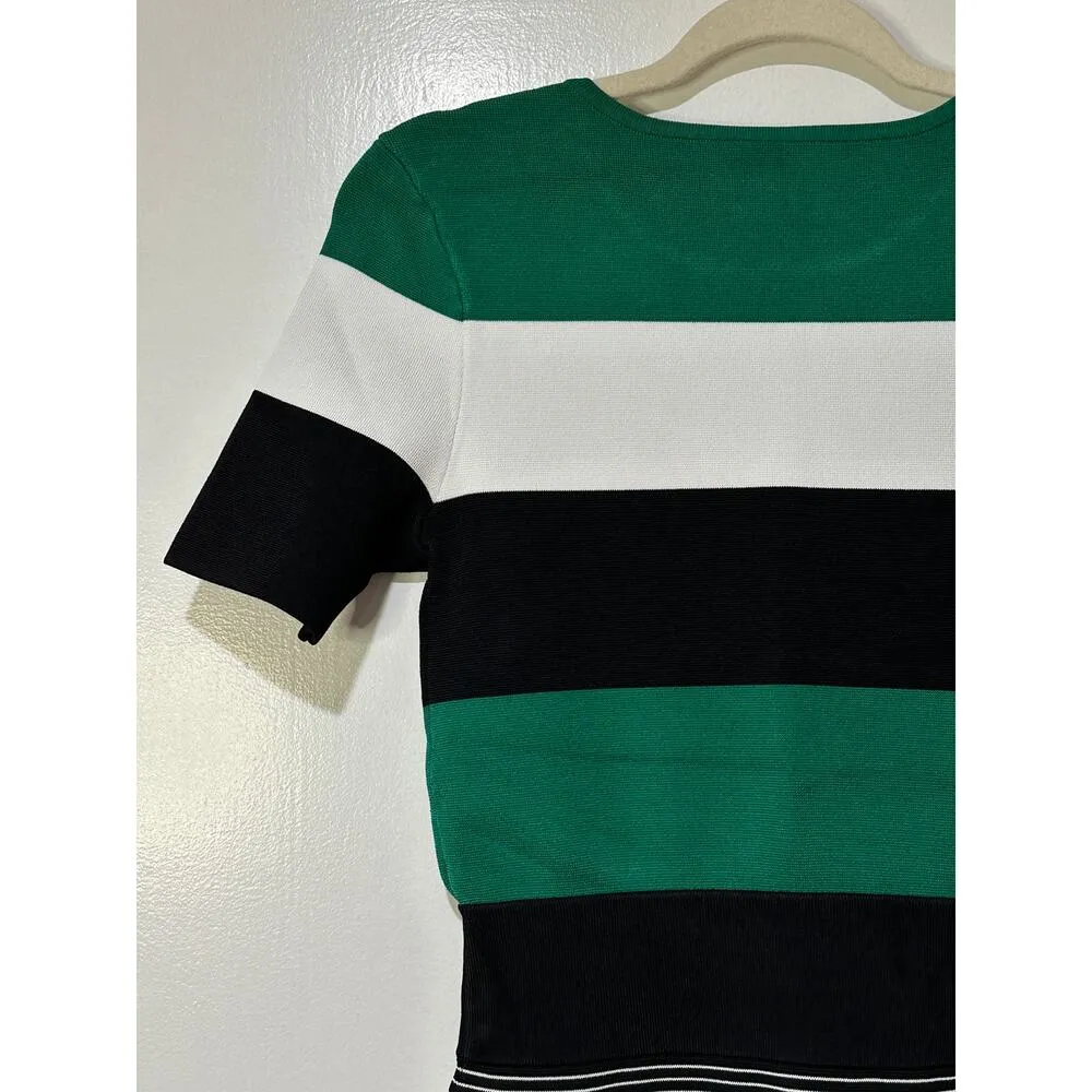 A.L.C. Striped Kane Dress Mini Sz Medium NWT Fit & Flare Colorblock Taylor Swift - Image 9