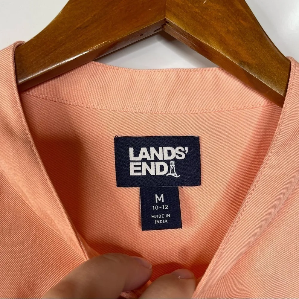 Lands’ End Dolman Sleeve Peach Button Down Top Size Medium - Image 4