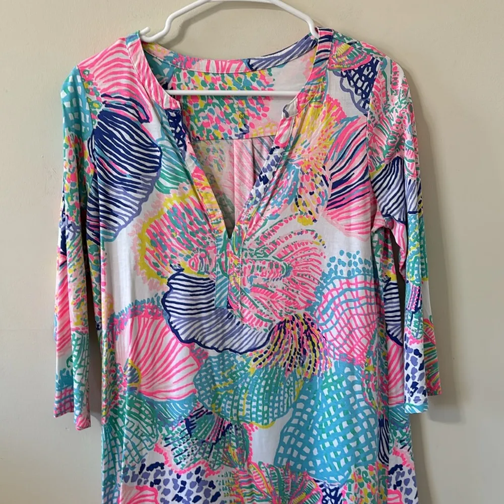 Lilly Pulitzer Ali Dress Roar of the Seas 3/4 Sleeve Casual Dress Size Medium - Image 3