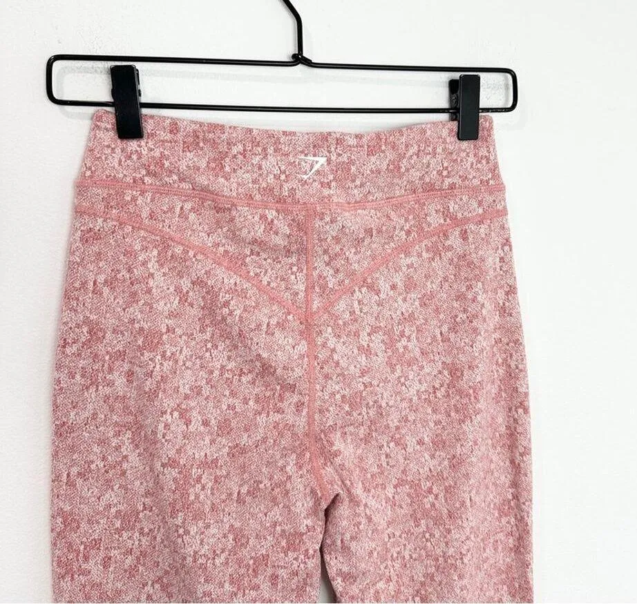 Gymshark Fleur Moroccan Pink Brick Marl Texture Legging Medium Athletic Sporty - Image 4