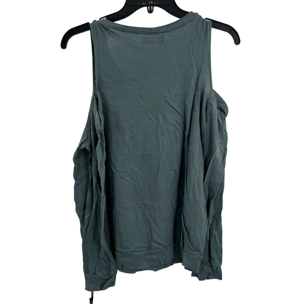 Michael Lauren Green Ox Long Sleeve Open Shoulder Top Size Small New - Image 4