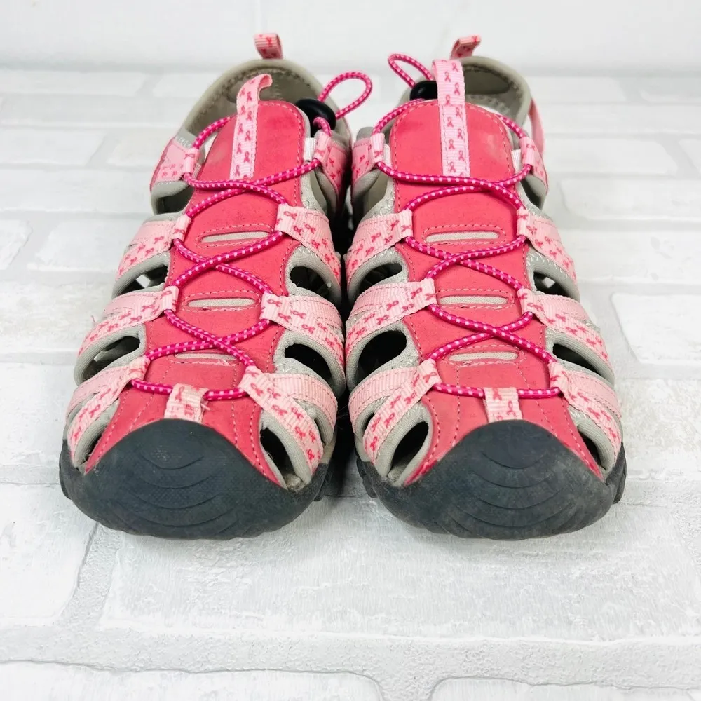 Pink‎ Sandals by Breast Cancer Research Pink Ribbon Water Sandals Women's Size 9 - Image 3