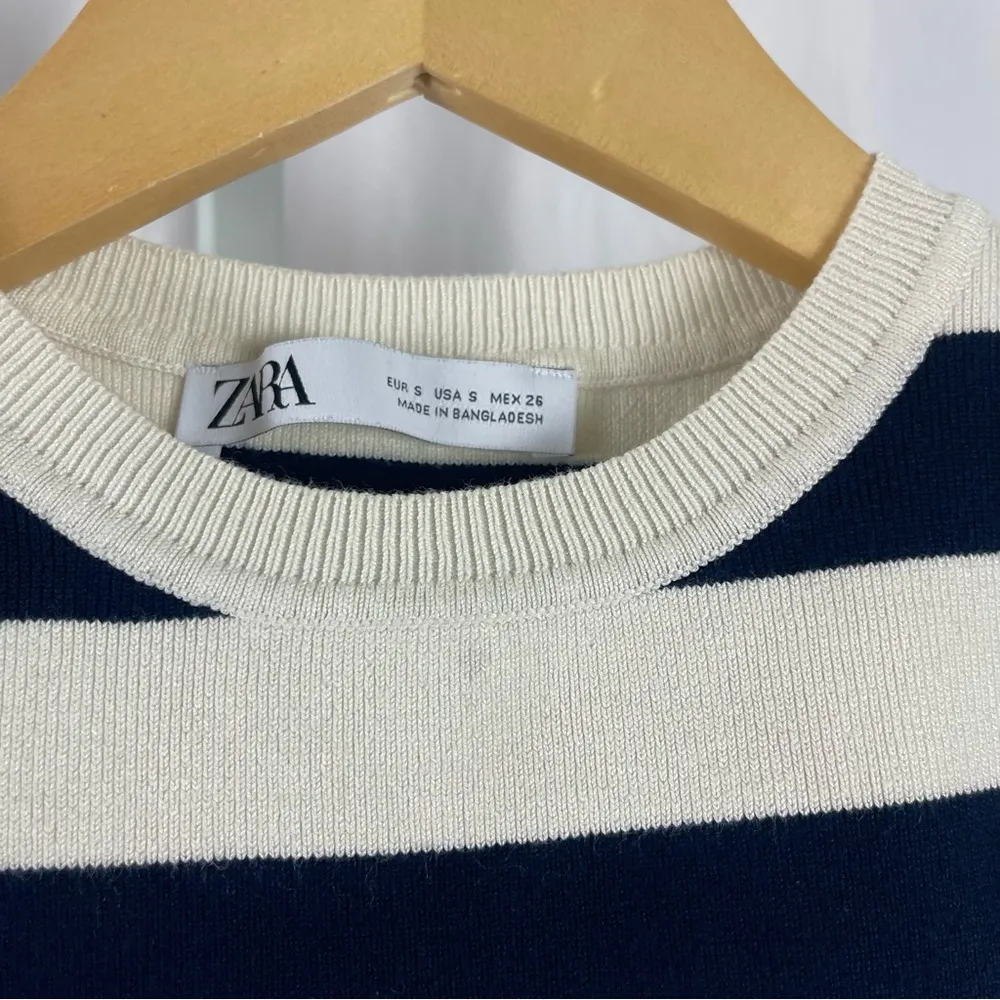 Zara Knit Small Crop Top Tank Top Retro Academia Nautical Striped - Image 4