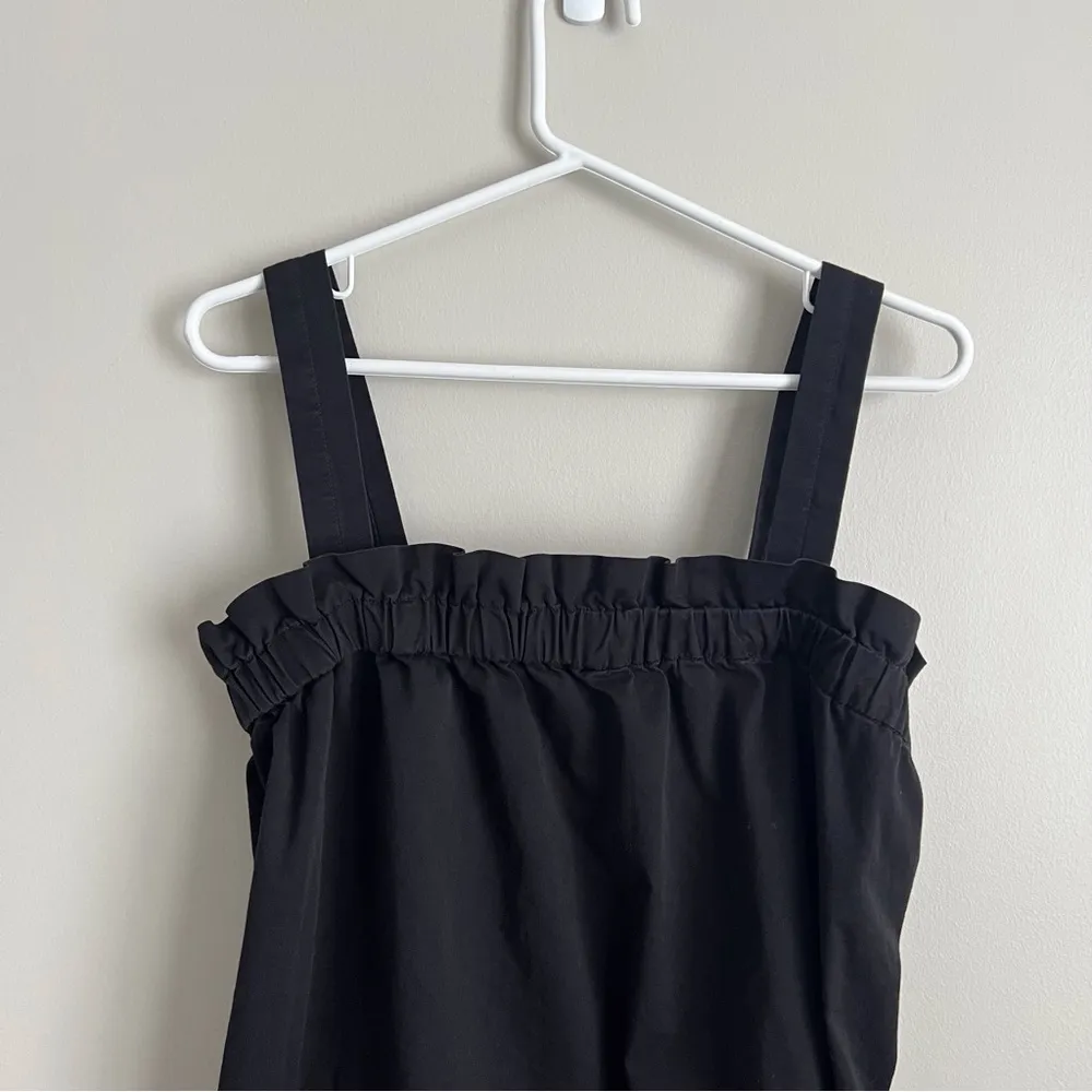 Everlane Paper Bag Dress Black Cotton Mini Pockets Neutral Casual summer Medium - Image 8
