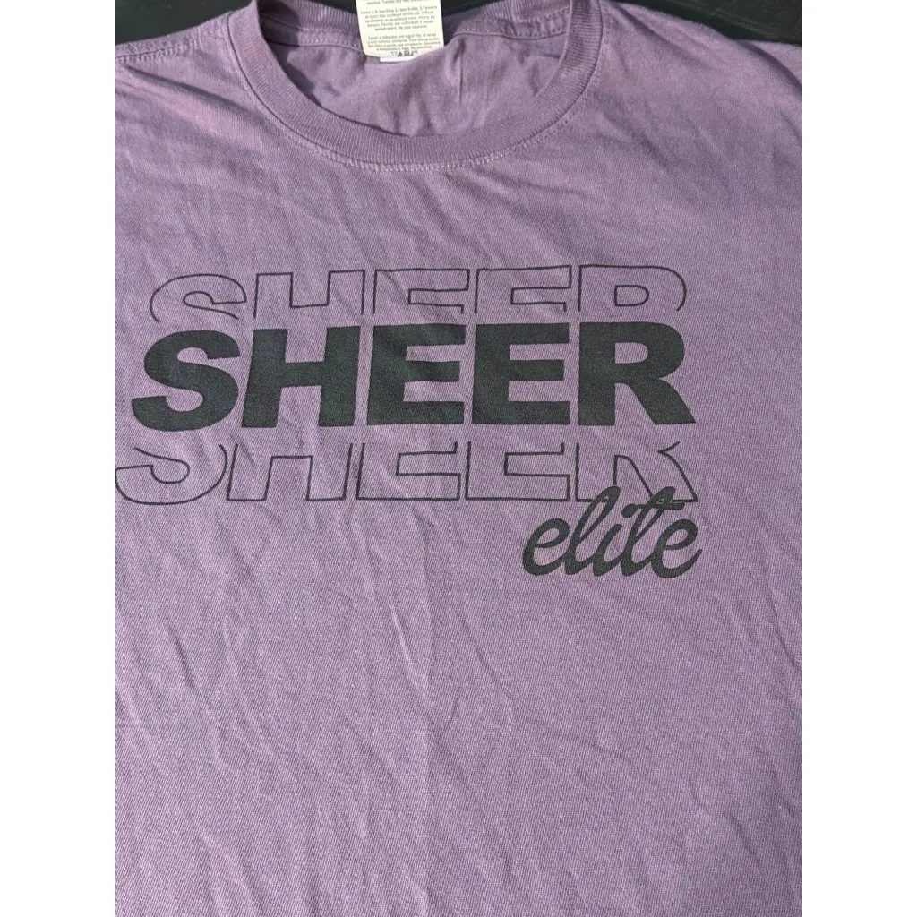 Sheer Elite Front Graphic Shirt Port & Co Purple Cotton Short Sleeves Size S - Image 3
