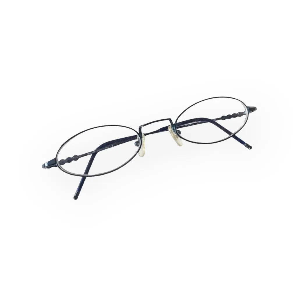 new Moschino ☻ Metal Emojis Eyeglass Frames ☻ Peace Love Yin Yang Smiley ☻︎ Navy - Image 2
