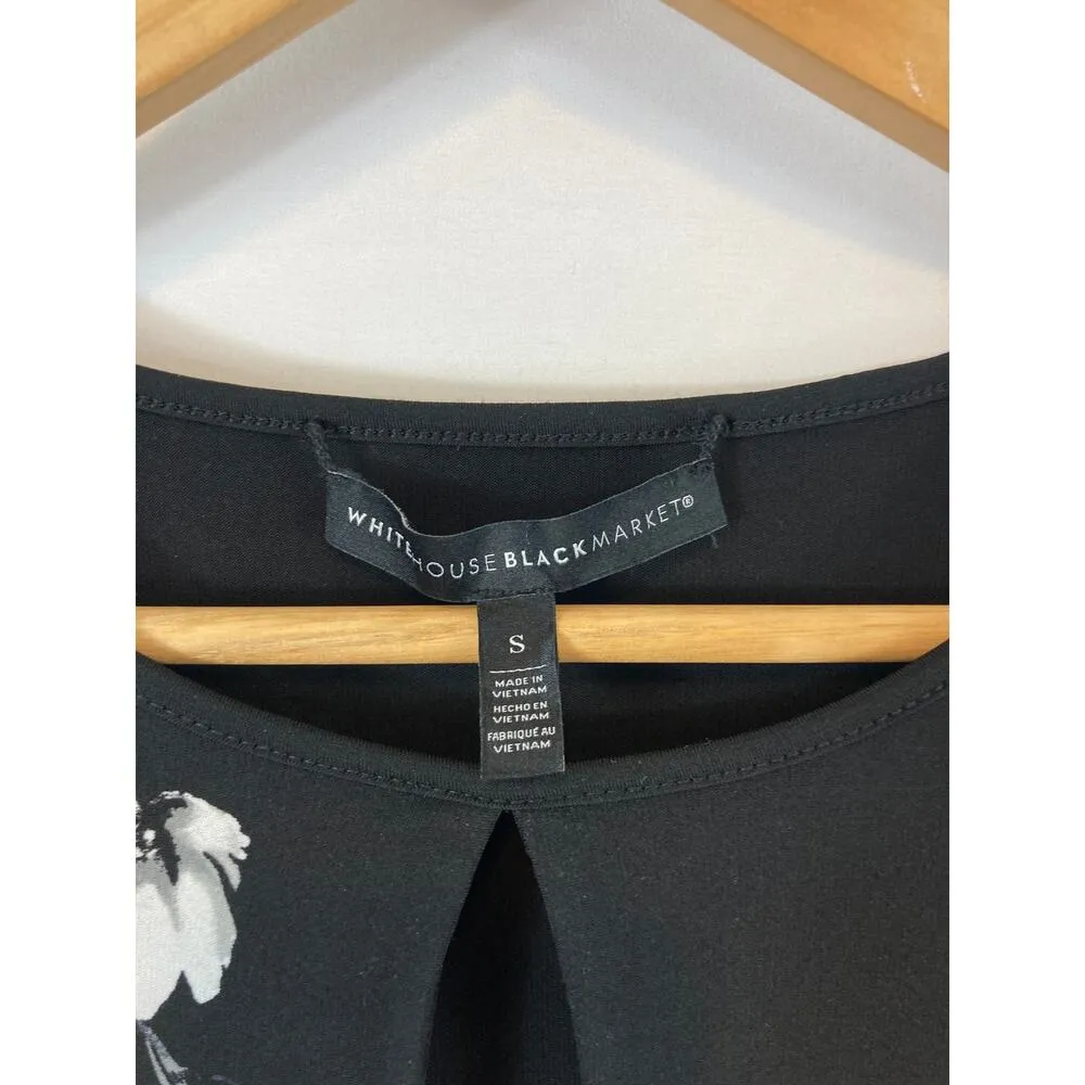 White House Black Market Reversible Floral Solid Sheath Dress Size Small - Image 5