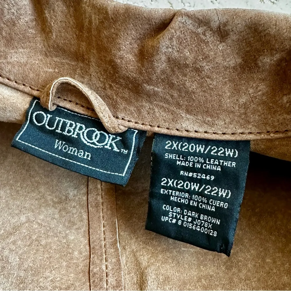 Brown Suede Women's Jacket Sz 2X Patchwork Boho Chic Western Cowboy Fairycore - Image 11