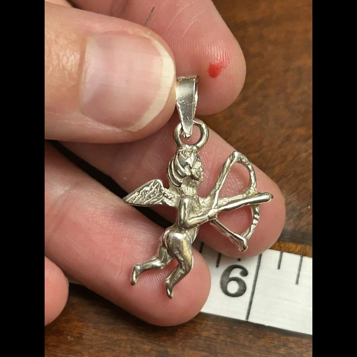 925 Sterling Silver Pendant Cupid With Cross Bow Lot F77 - Image 3