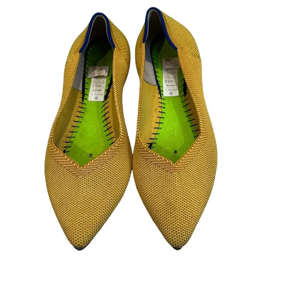 Rothy's The Point Marigold Knit Fabric Pointy Toe Slip On Ballet Flats, Sz 5.5 - Image 2