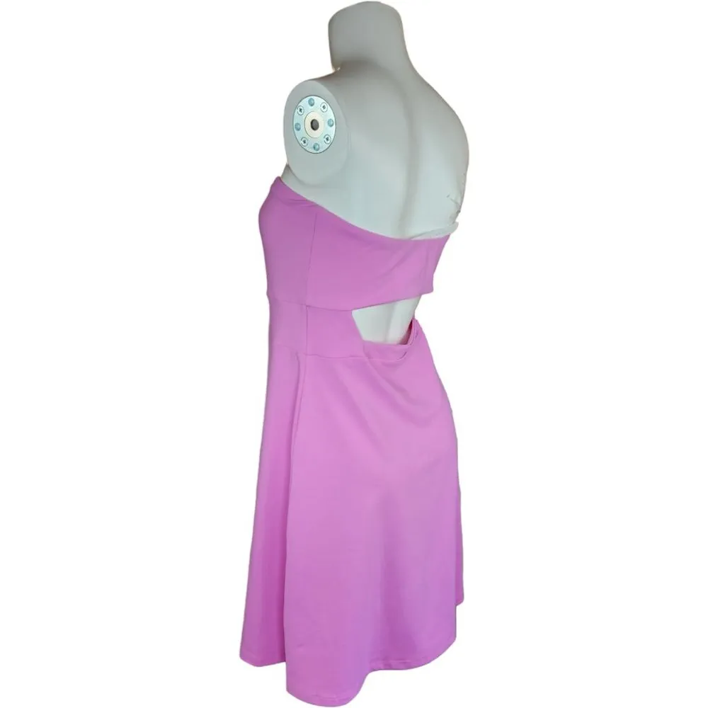 NWT Susana Monaco Womens XL Pink Rouge Sleeveless A-Line Midi Dress Keyhole Back - Image 84