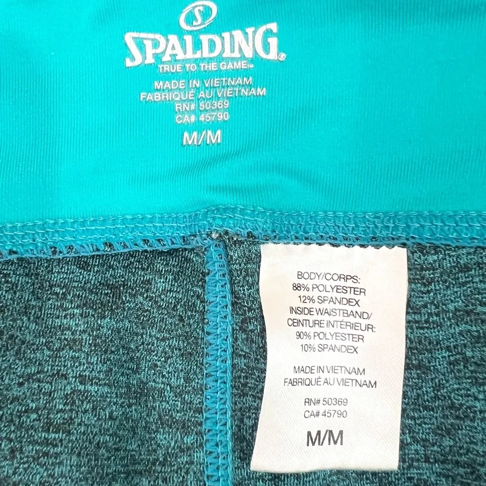 Spalding Teal & Black Athletic Capri Workout Leggings Size Medium - Image 6
