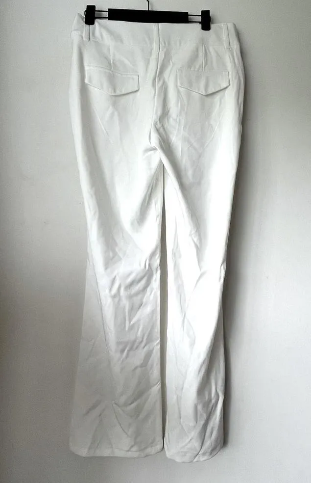 White Mid Rise Flared Pants 4 - Image 4