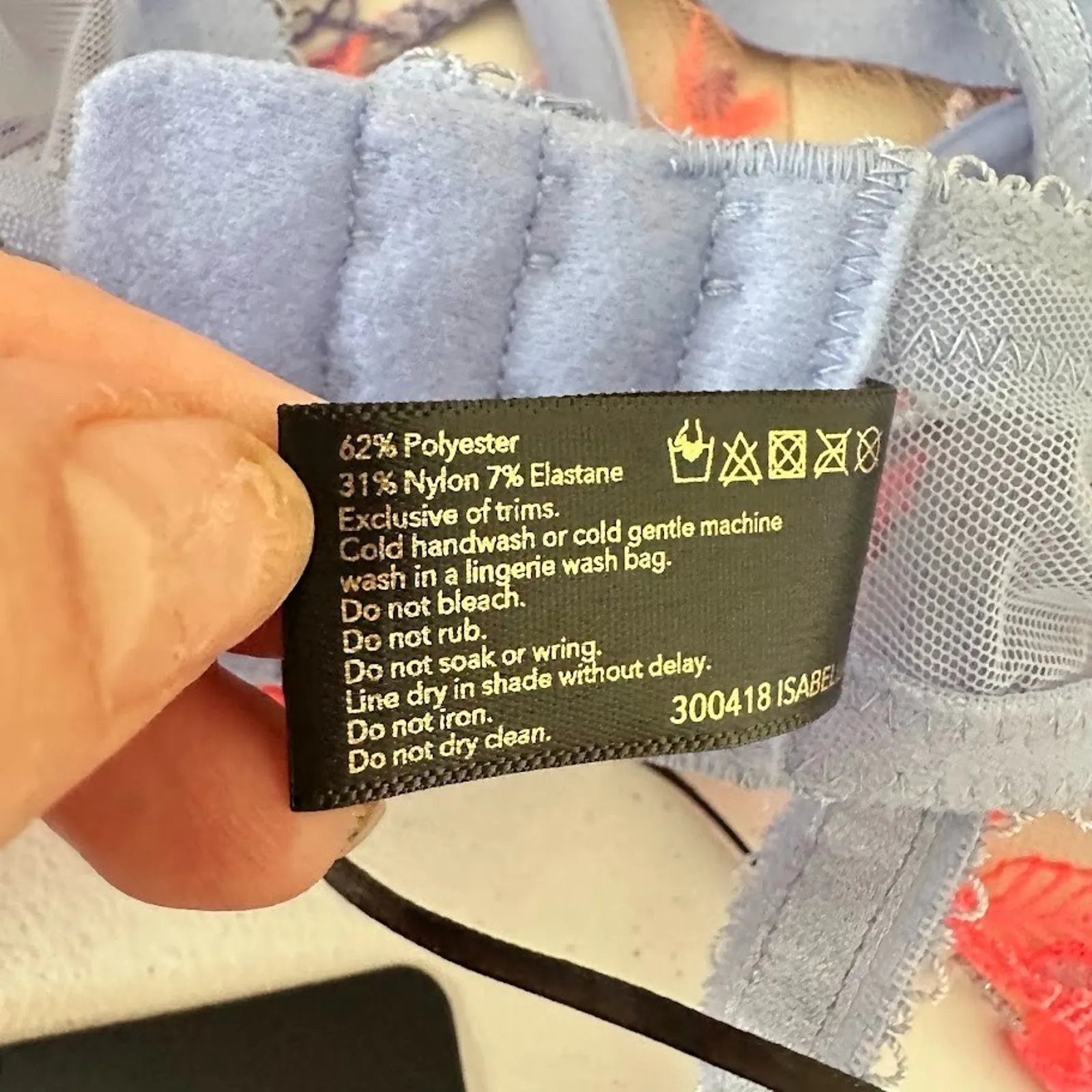 Honey Birdette Isabella Bra 38DDD/F Lingerie Embroidered Floral Sheer Underwire Purple Size undefined - Image 9