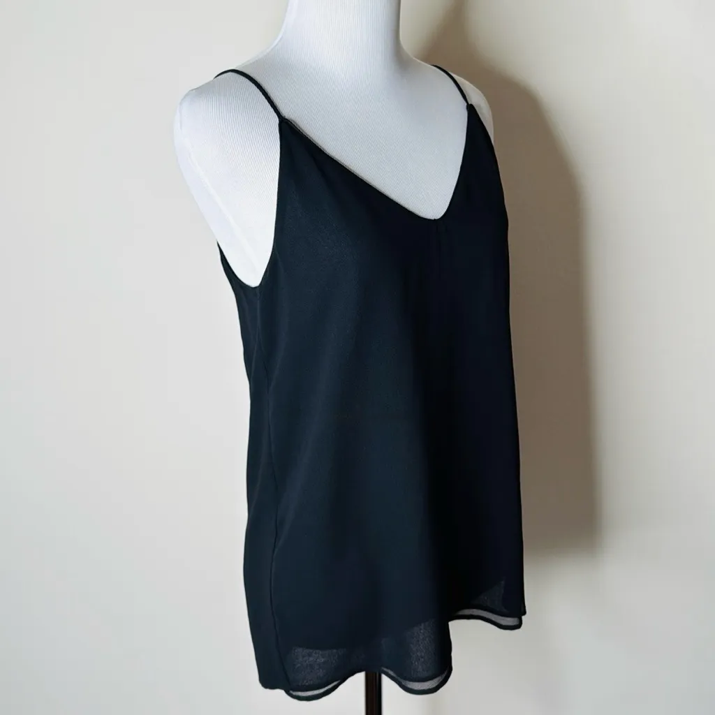 Zara Black Satin Drapey Hem Camisole - Image 3