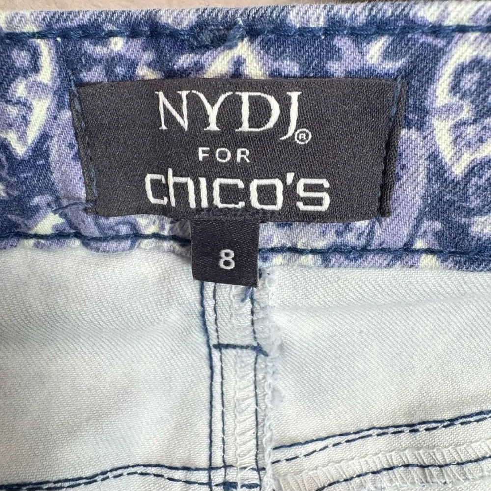 Chico’s x NYDJ Blue Paisley Skinny Ankle Jeans with LiftxTuck Technology - Image 5
