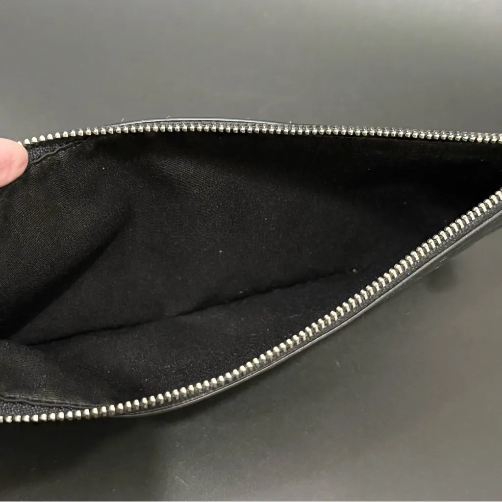 COACH Black Patent Leather Long Slim Flat Zip Wallet Pouch 9.5”X4.5” - Image 7