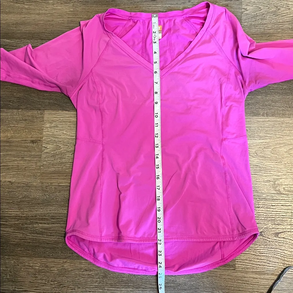 Lucy Tech V Neck Pink Long Sleeve Top Workout T - Image 6