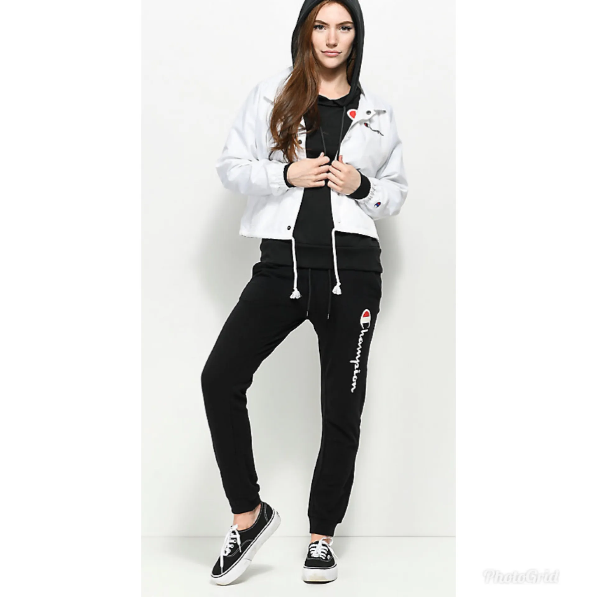 Cropped White Coaches Jacket Wind Breaker Medium - Image 3