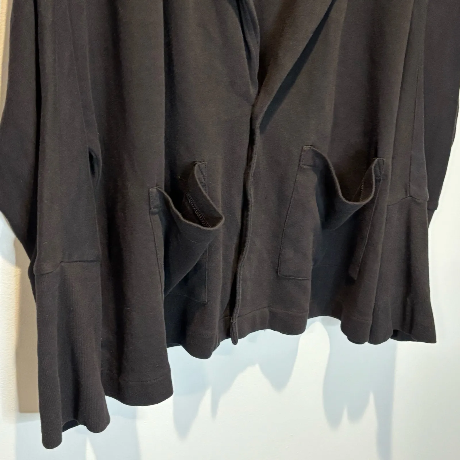 Pact Black Organic Cotton One Button Airplane Blazer - size Large - Image 4