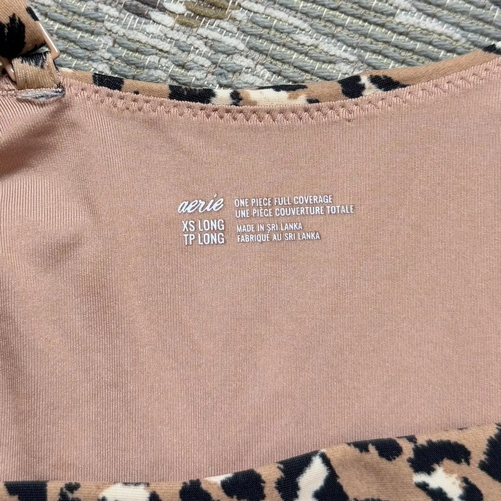 Aerie Swimsuit Leopard Print Wrap One Piece Monokini XS Long - Image 4