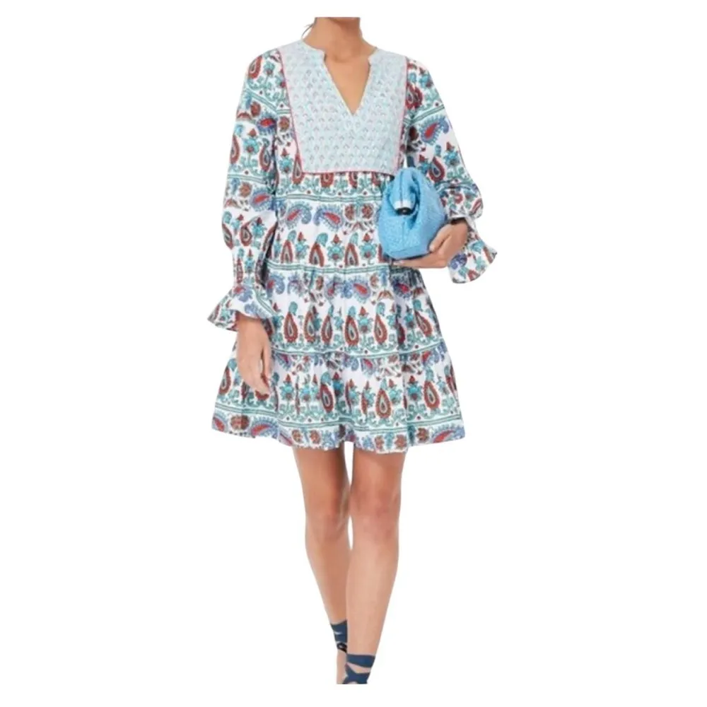 Tuckernuck Teal and Seagrass Block Print Kenzo Dress - Image 2