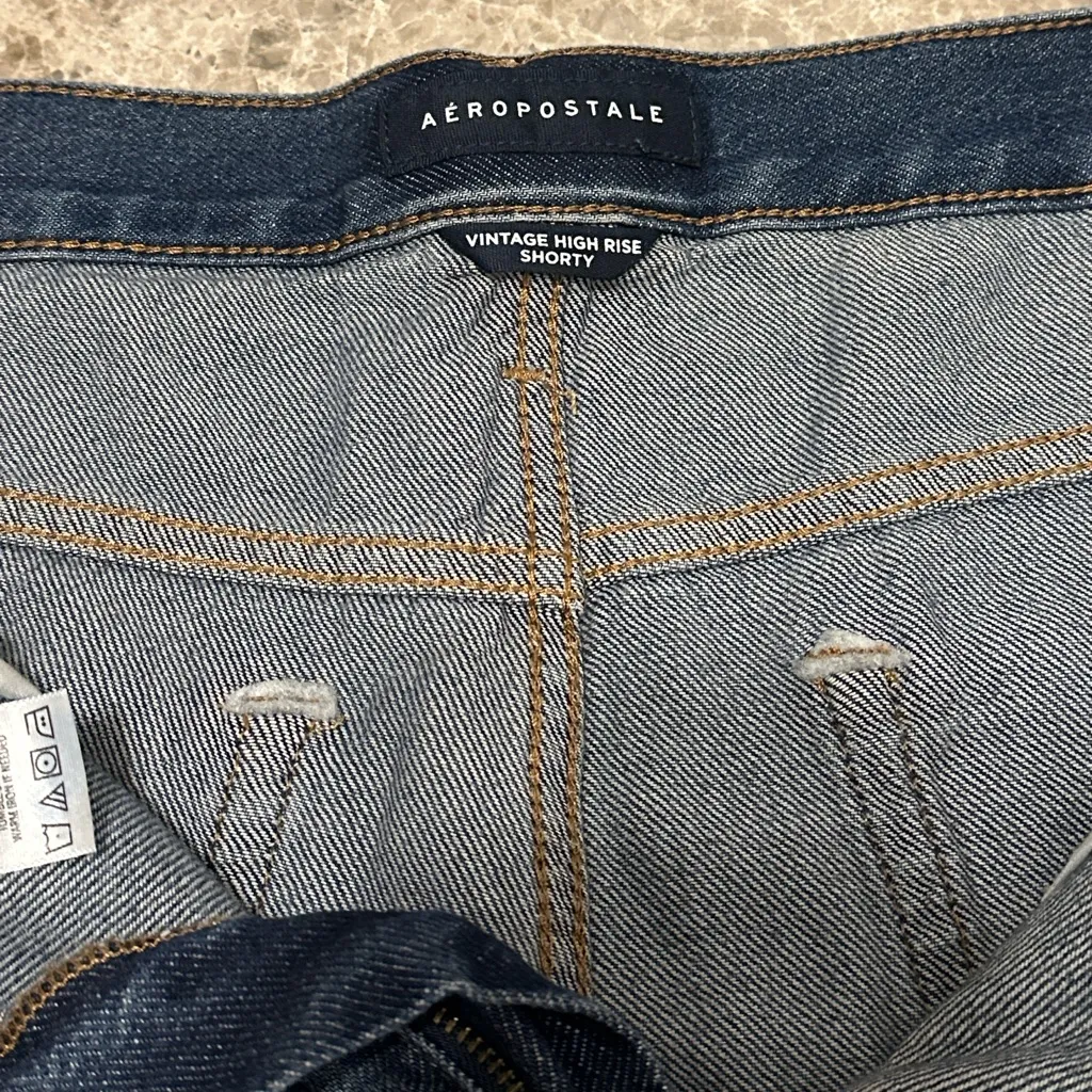 Vintage High Rise Denim Shorty Shorts 2.5” NEW 100% Cotton Aeropostale Sz 14 - Image 6