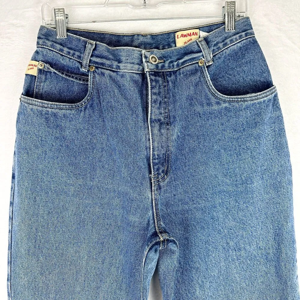 Lawman Vintage Western Tapered Leg Mom Jeans Size 4 Medium Wash Rigid Denim - Image 3