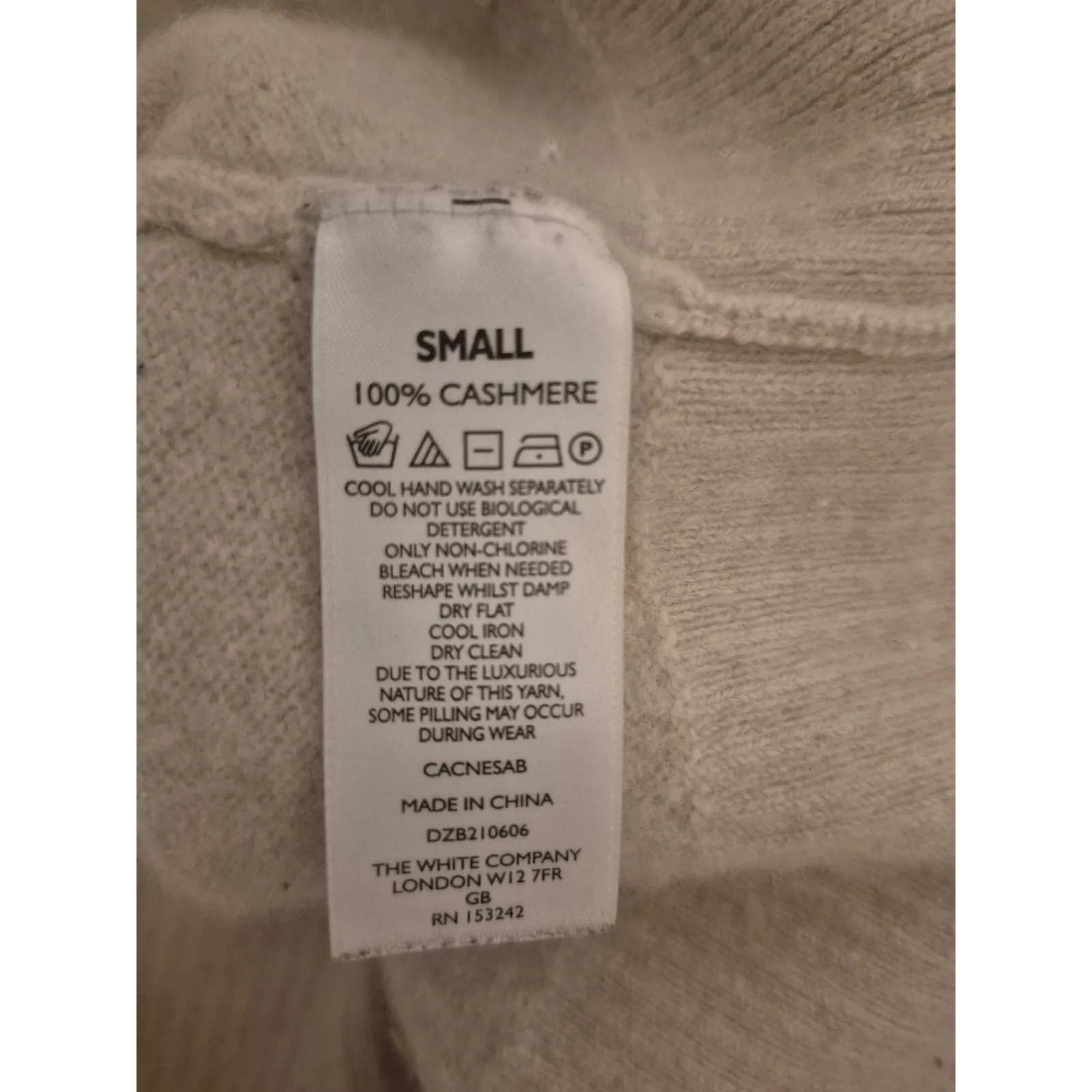 White Company London Cashmere Turtleneck Sweater‎ Women's Small Knitwear Tan - Image 6